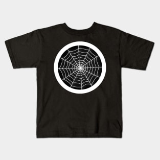 Halloween Spiderweb Black and White Kids T-Shirt